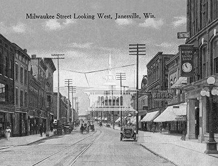 Milwaukee Street looking west, Janesville, Wis.