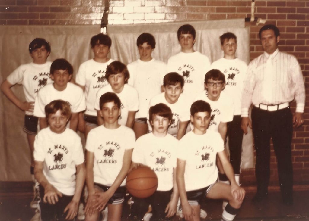 Paul (upper-left corner) with the St. Mary's Lancers team