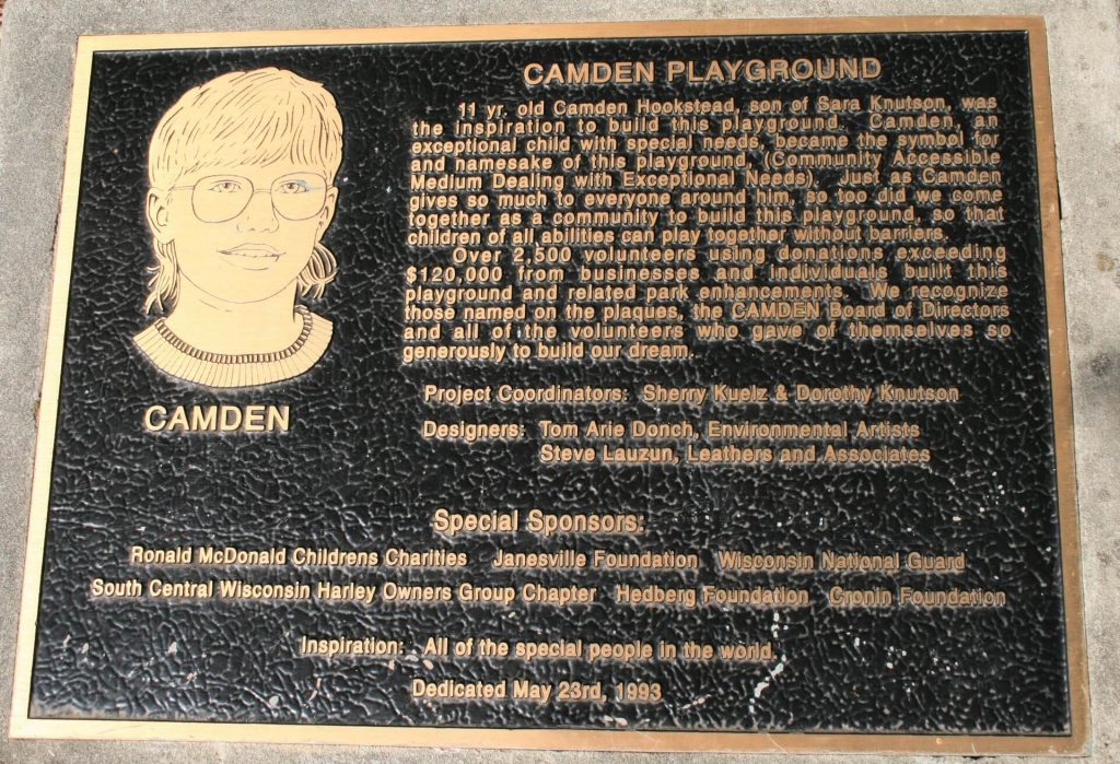 Plaque at the Playground
