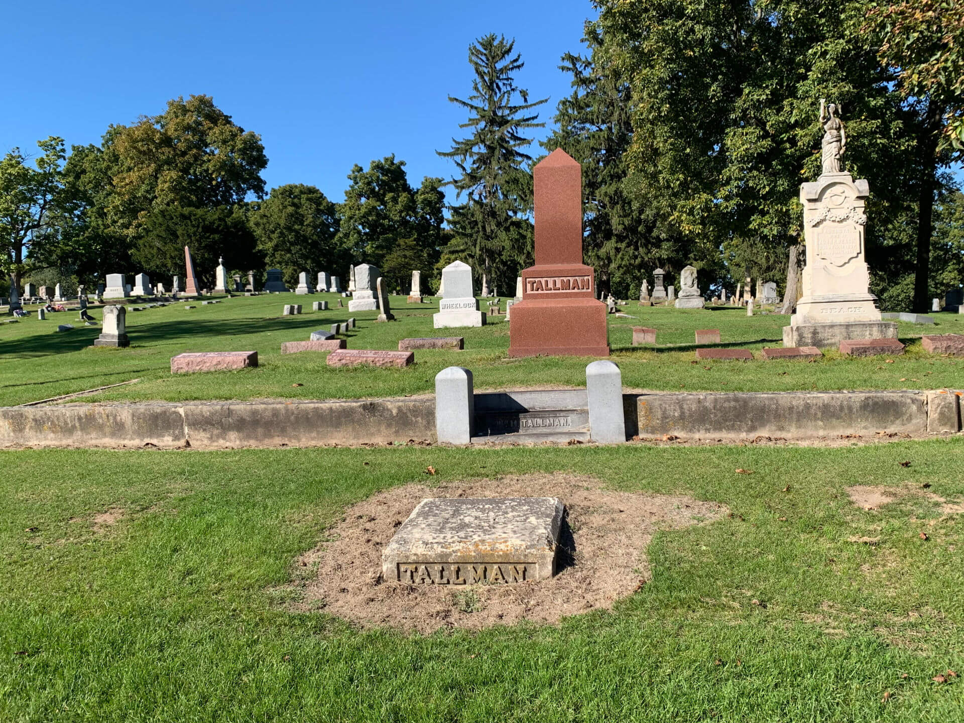 Tallman graves at Oak Hill Cemetery